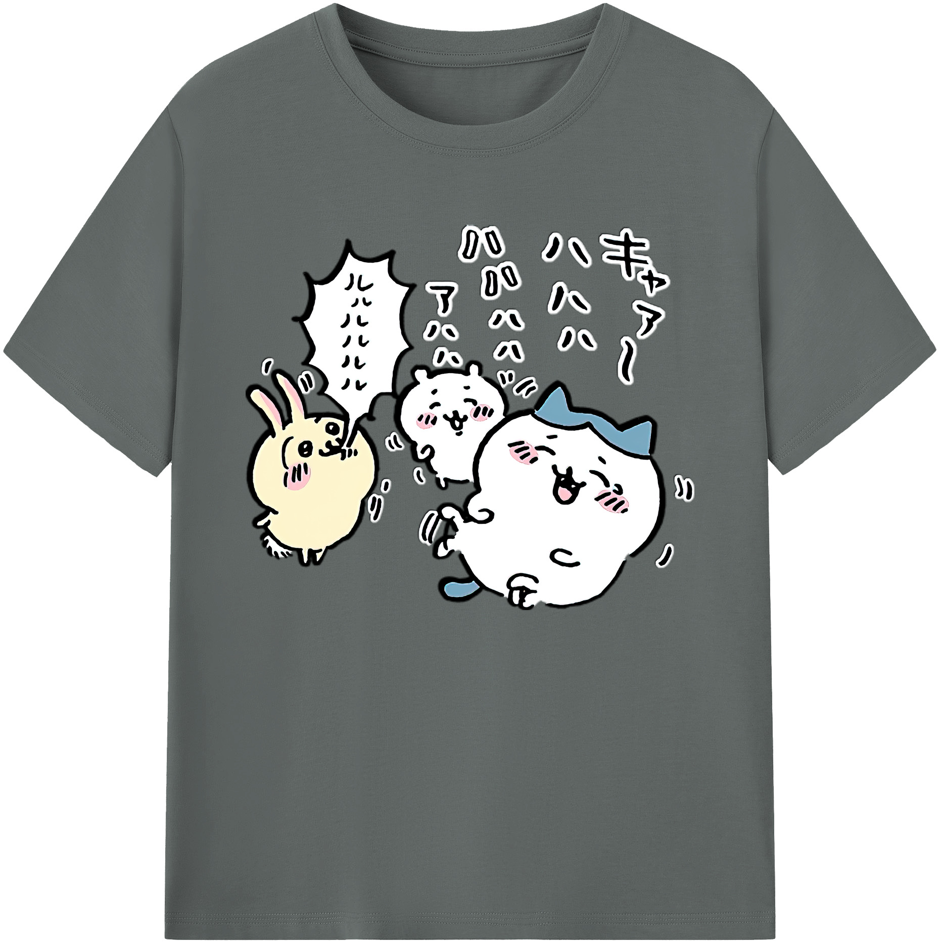 （画像用） ちいかわ うさぎ Chii-kawa usagi 綿100％ メンズ半袖Tシャツ｜肌触りやわらか＆通気性